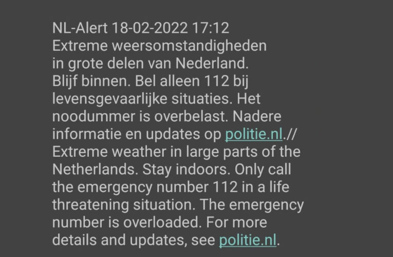 NL-Alert door extreme weersomstandigheden